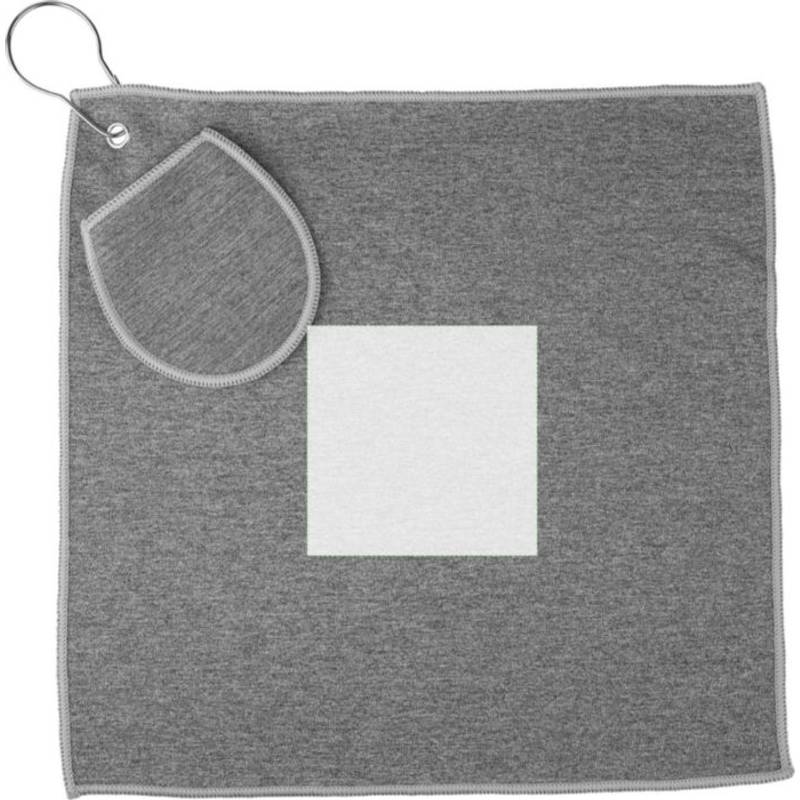 rPET golfový uterák Idris, čierna rPET golfový uterák Idris, čierna