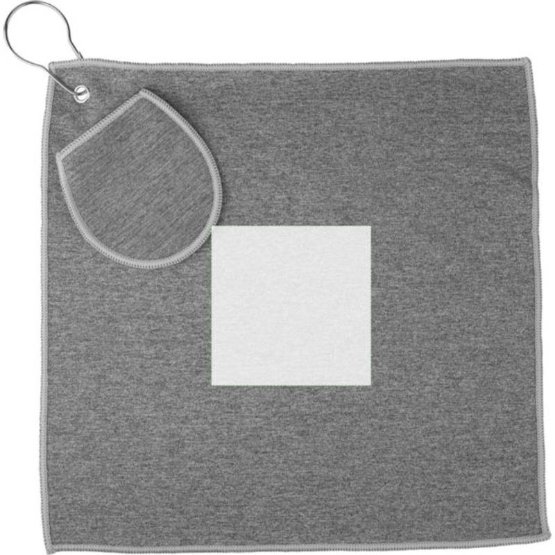 rPET golfový uterák Idris, čierna rPET golfový uterák Idris, čierna