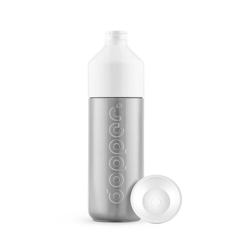 Fľaša Dopper Silver Insulated (350 ml), sivá Silver - biela Fľaša Dopper Silver Insulated (350 ml), sivá Silver - biela