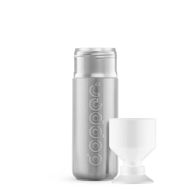 Fľaša Dopper Silver Insulated (350 ml), sivá Silver - biela Fľaša Dopper Silver Insulated (350 ml), sivá Silver - biela