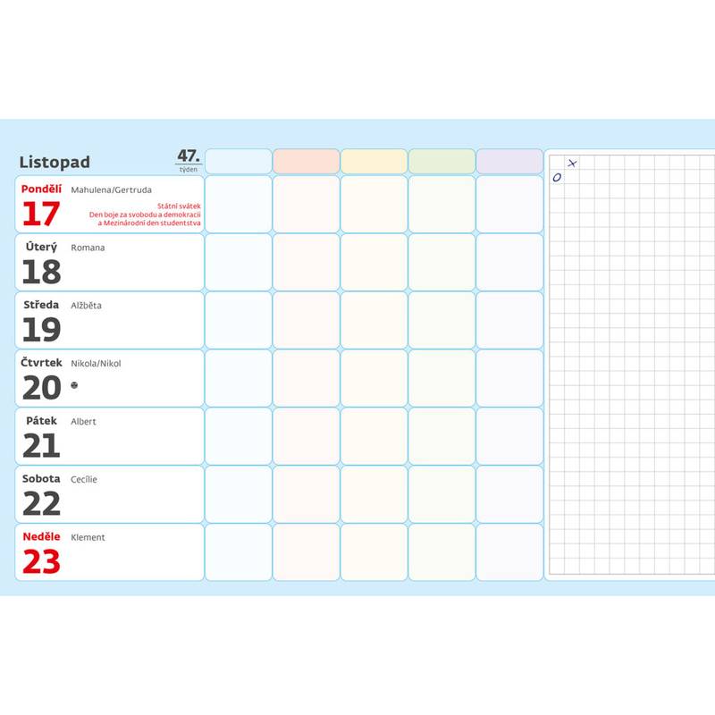 Týdenní školní plánovací kalendář, 2026 Týdenní školní plánovací kalendář, 2026