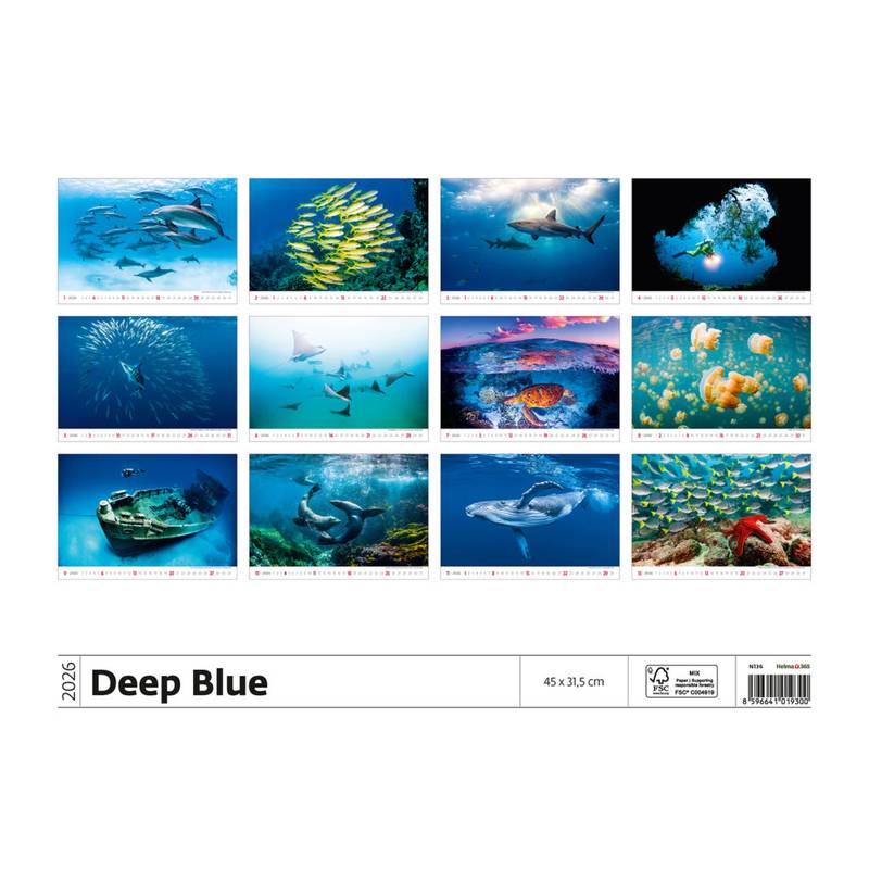 Kalendář Deep Blue, 2026 Kalendář Deep Blue, 2026