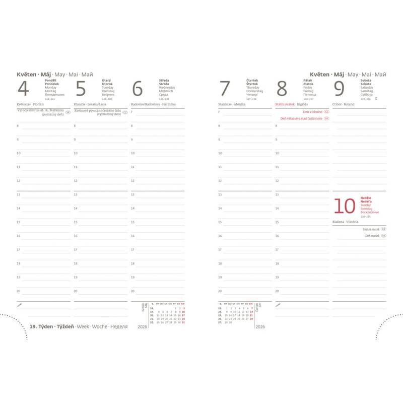 Týždenný diár B6 Flexio tmavomodrý s gumičkou, 2026 Týždenný diár B6 Flexio tmavomodrý s gumičkou, 2026