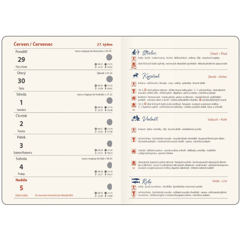 Týždenný diár B6 Lunárny Dream s gumičkou, 2026 Týždenný diár B6 Lunárny Dream s gumičkou, 2026