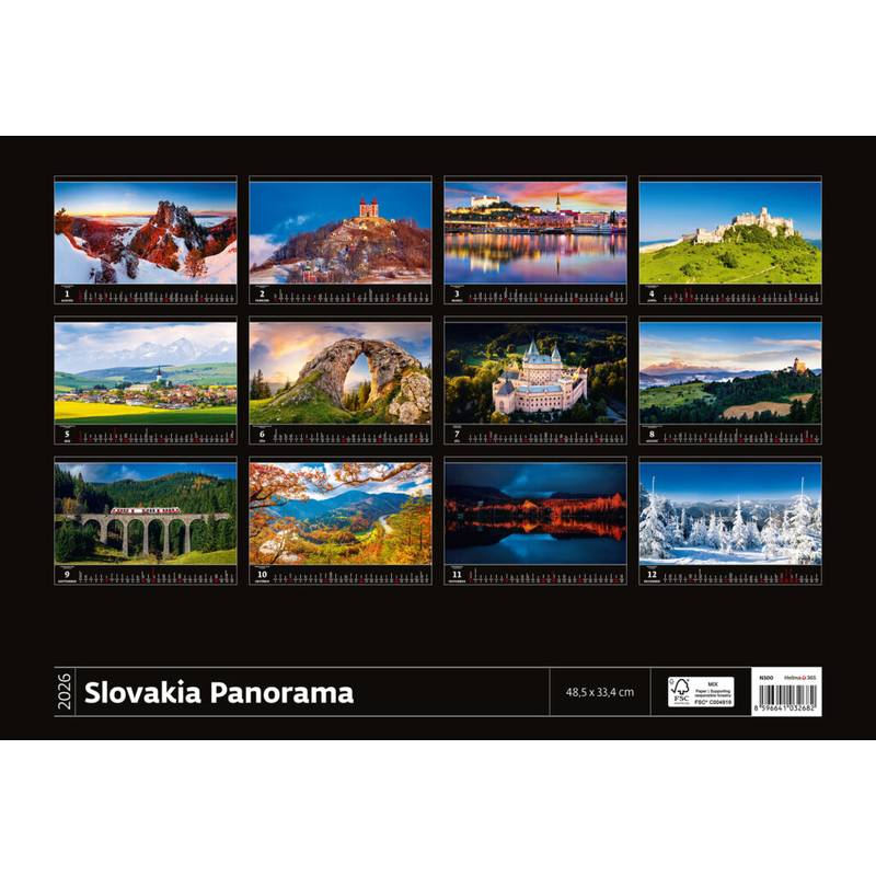 Kalendár Slovakia Panorama, 2026 Kalendár Slovakia Panorama, 2026
