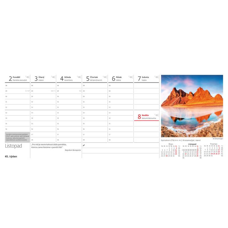 Plánovací kalendář Svět hor, 2026 Plánovací kalendář Svět hor, 2026