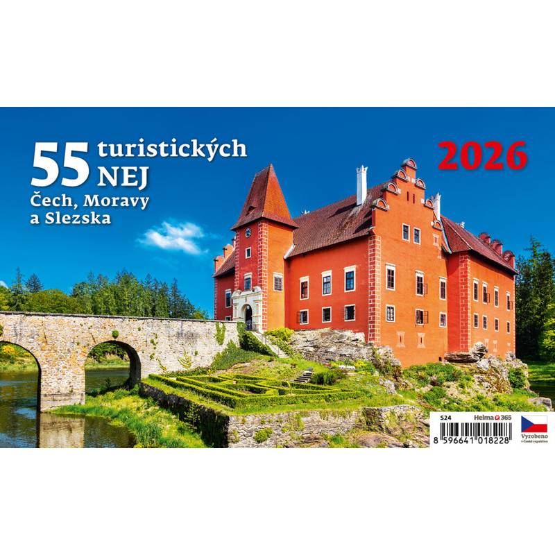 Kalendář 55 turistických nej Čech, Moravy a Slezska, 2026 Kalendář 55 turistických nej Čech, Moravy a Slezska, 2026