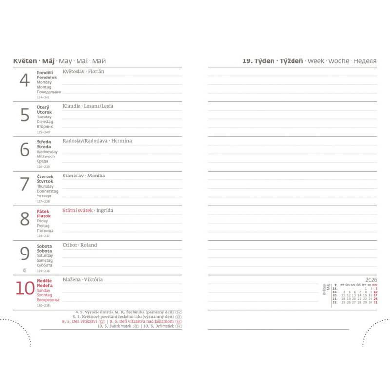 Kapesní diář Flexies modrý s poutkem, 2026 Kapesní diář Flexies modrý s poutkem, 2026