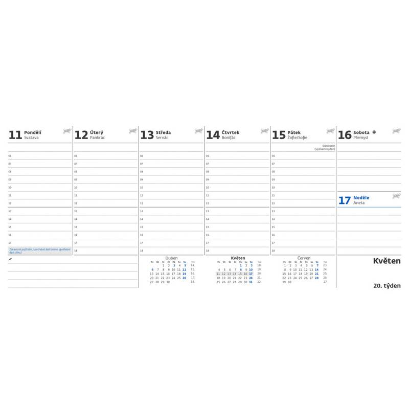 Plánovací kalendář MODRÝ, 2026 Plánovací kalendář MODRÝ, 2026
