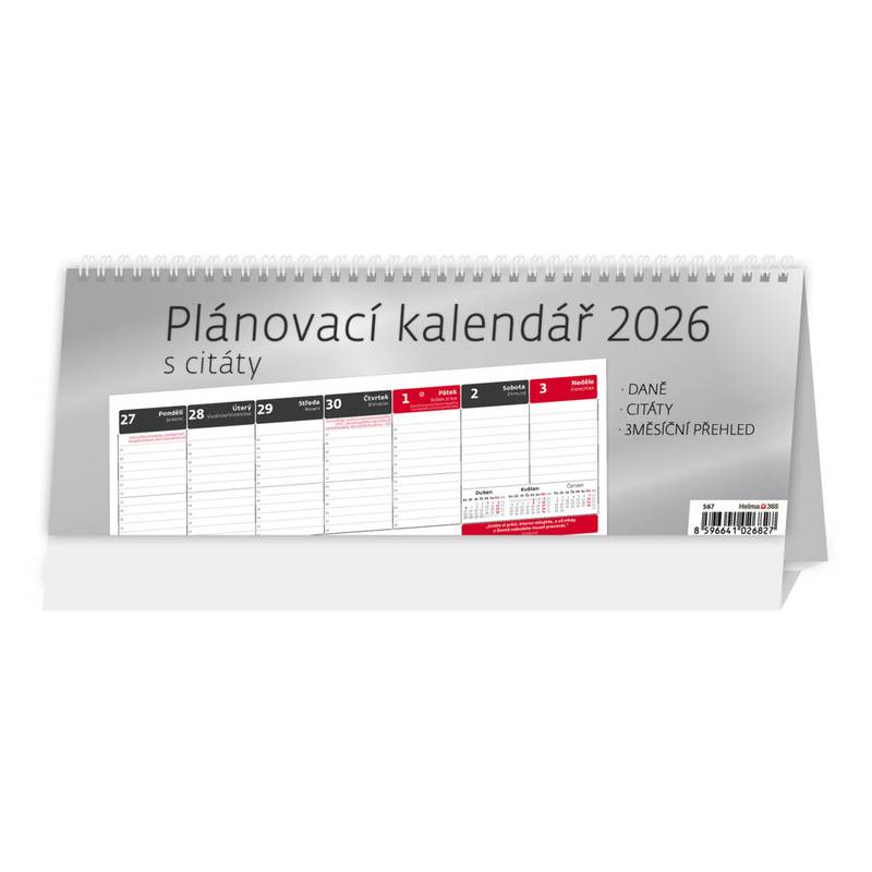 Plánovací kalendář s citáty, 2026 Plánovací kalendář s citáty, 2026