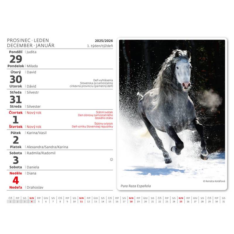 Kalendár Kone, 2026 Kalendár Kone, 2026