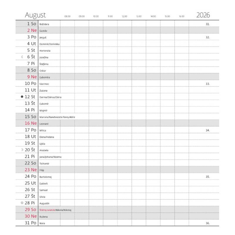 Mesačný diár Torino modrý, 2026 Mesačný diár Torino modrý, 2026