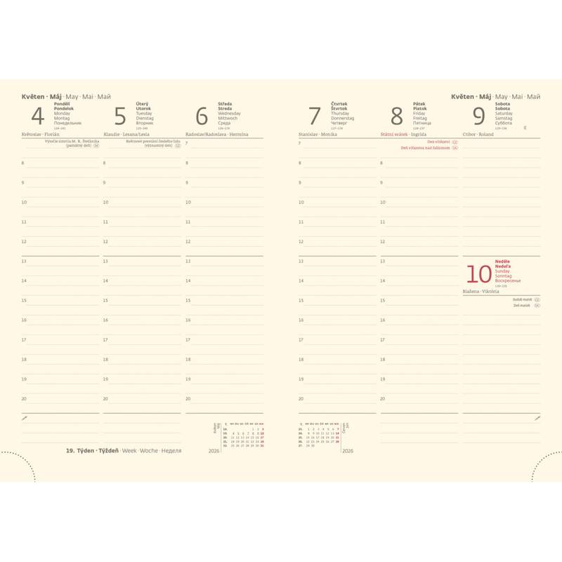 Týždenný diár A5 Nebrasca modrý, 2026 Týždenný diár A5 Nebrasca modrý, 2026