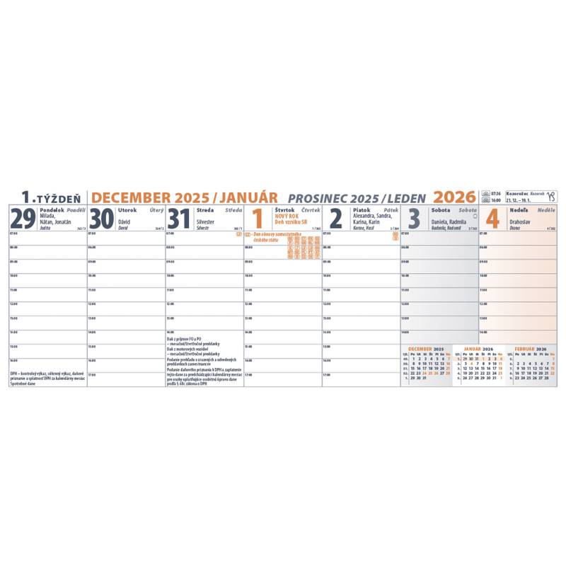 Stolový kalendár Pracovný veľký 2026 Stolový kalendár Pracovný veľký 2026