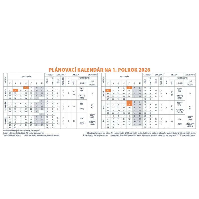 Stolový kalendár Pracovný veľký 2026 Stolový kalendár Pracovný veľký 2026