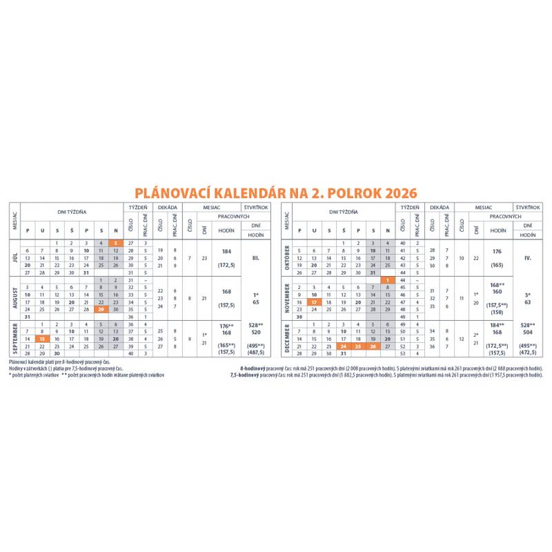 Stolový kalendár Pracovný veľký 2026 Stolový kalendár Pracovný veľký 2026