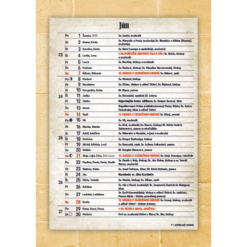 Nástenný kalendár KATOLÍCKY 2026 Nástenný kalendár KATOLÍCKY 2026