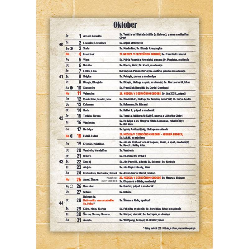 Nástenný kalendár KATOLÍCKY 2026 Nástenný kalendár KATOLÍCKY 2026