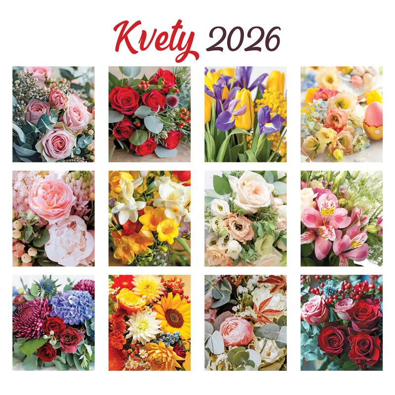 Nástenný kalendár KVETY 2026 Nástenný kalendár KVETY 2026