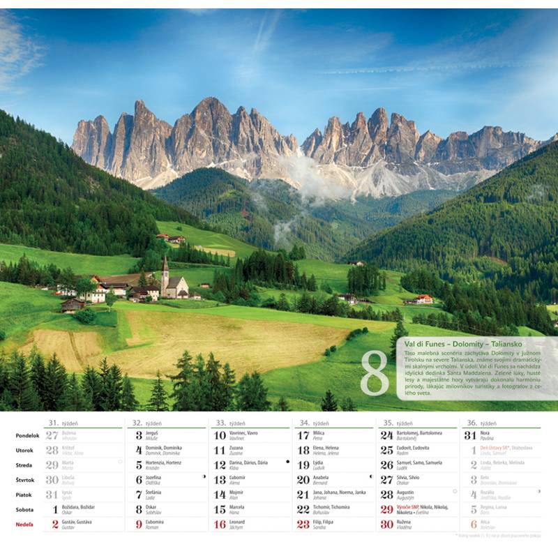 Nástenný kalendár Romantický SVET 2026 Nástenný kalendár Romantický SVET 2026