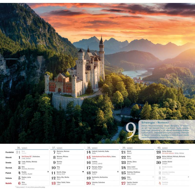 Nástenný kalendár Romantický SVET 2026 Nástenný kalendár Romantický SVET 2026