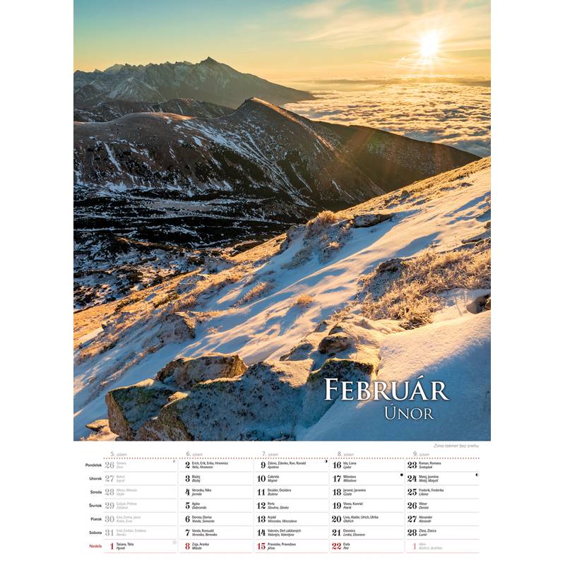 Nástenný kalendár TATRY 2026 Nástenný kalendár TATRY 2026