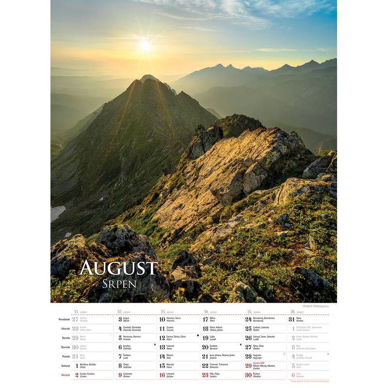 Nástenný kalendár TATRY 2026 Nástenný kalendár TATRY 2026