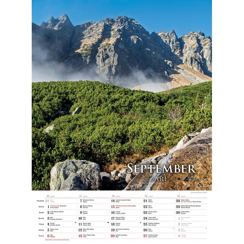 Nástenný kalendár TATRY 2026 Nástenný kalendár TATRY 2026