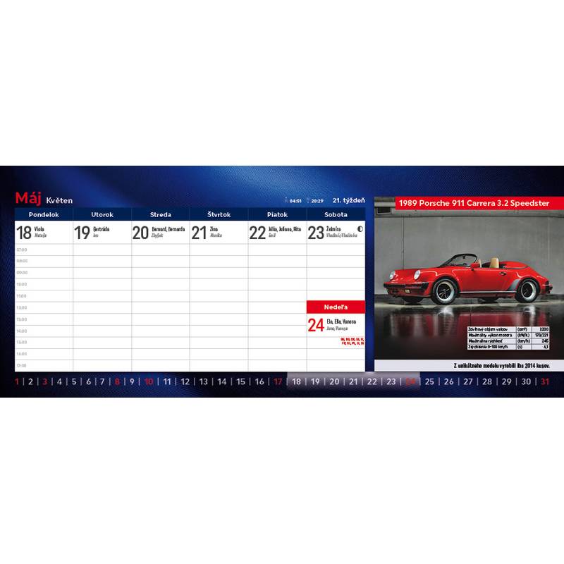 Stolový kalendár Autá 2026 Stolový kalendár Autá 2026