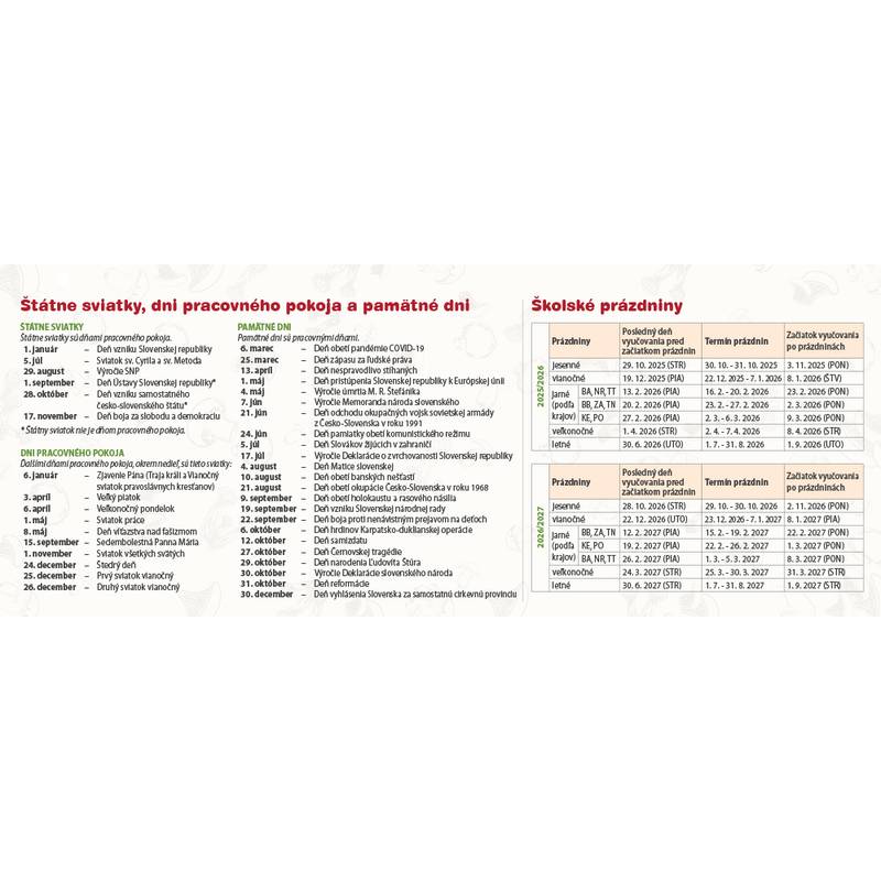 Stolový kalendár Huby 2026 Stolový kalendár Huby 2026