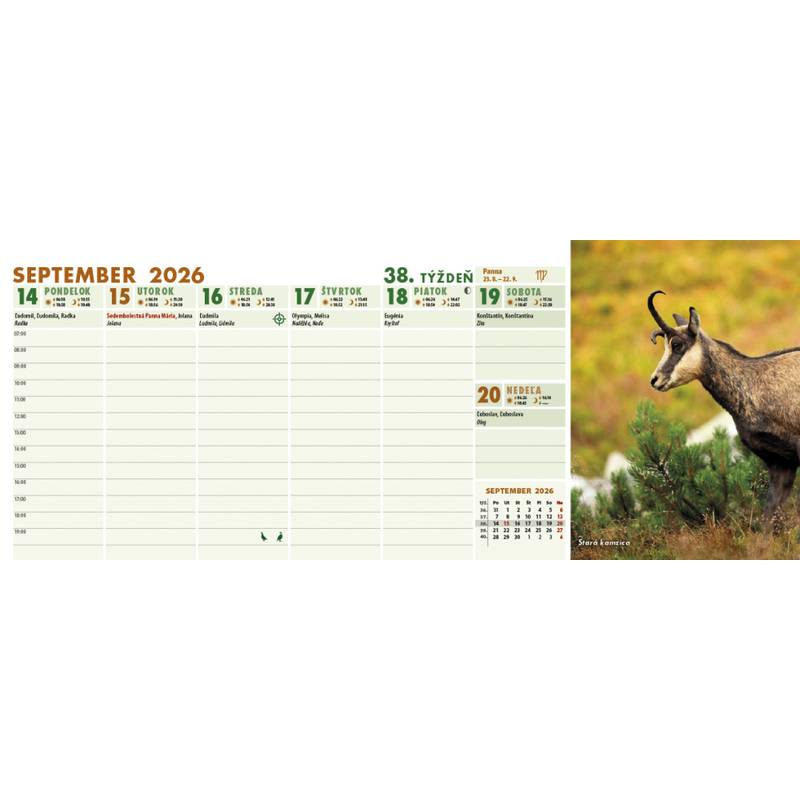 Stolový kalendár Poľovník 2026 Stolový kalendár Poľovník 2026