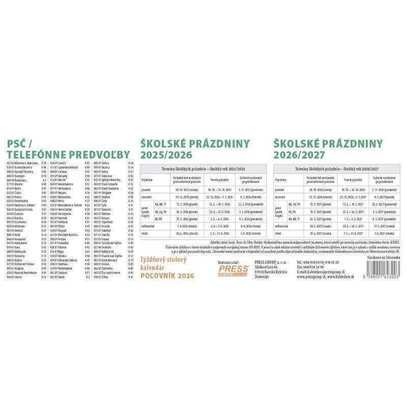 Stolový kalendár Poľovník 2026 Stolový kalendár Poľovník 2026