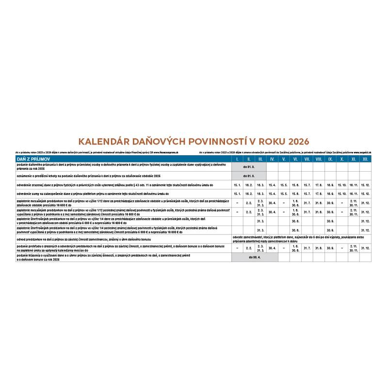 Stolový kalendár Slovensko 2026 Stolový kalendár Slovensko 2026
