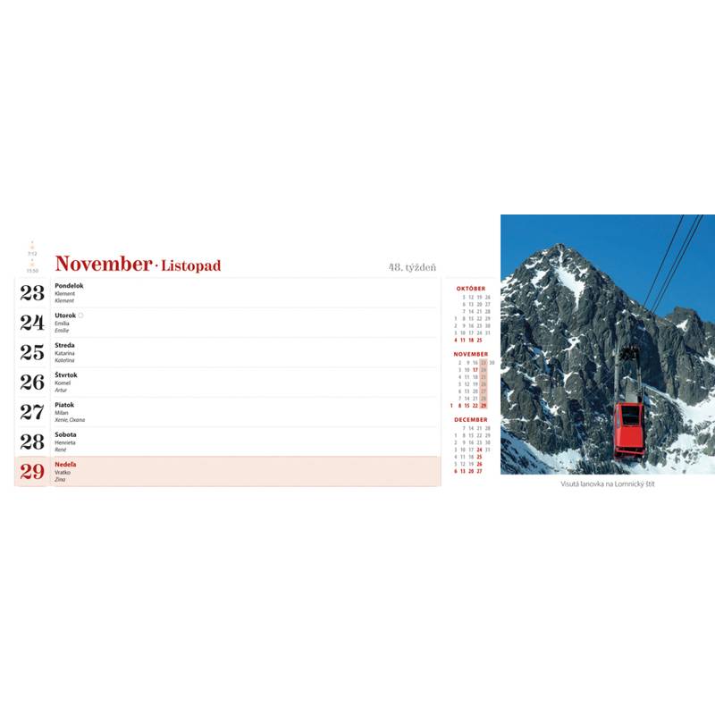Stolový kalendár Vysoké Tatry 2026 Stolový kalendár Vysoké Tatry 2026
