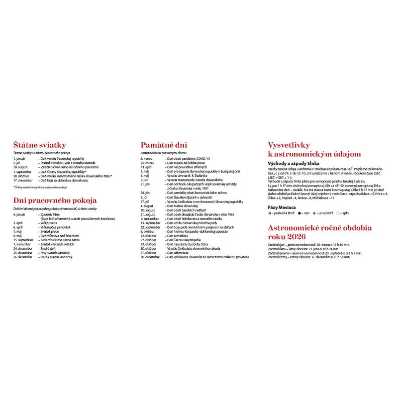 Stolový kalendár Vysoké Tatry 2026 Stolový kalendár Vysoké Tatry 2026
