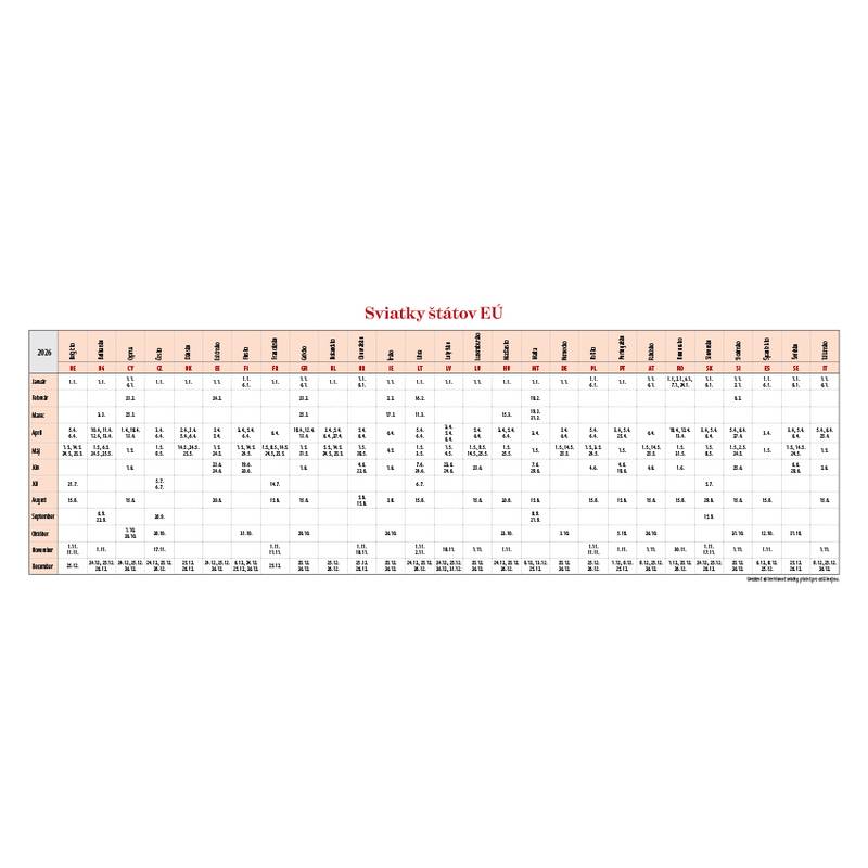 Stolový kalendár Vysoké Tatry 2026 Stolový kalendár Vysoké Tatry 2026