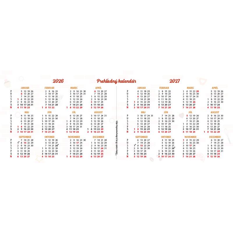 Stolový kalendár Koláčiky 2026 Stolový kalendár Koláčiky 2026
