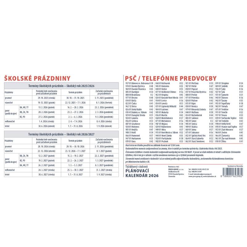 Stolový kalendár Plánovací MAXI 2026 Stolový kalendár Plánovací MAXI 2026