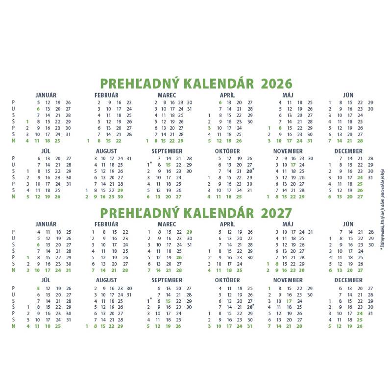 Stolový kalendár Pracovný malý 2026 Stolový kalendár Pracovný malý 2026