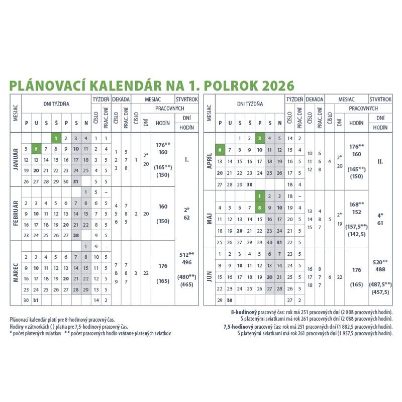 Stolový kalendár Pracovný malý 2026 Stolový kalendár Pracovný malý 2026