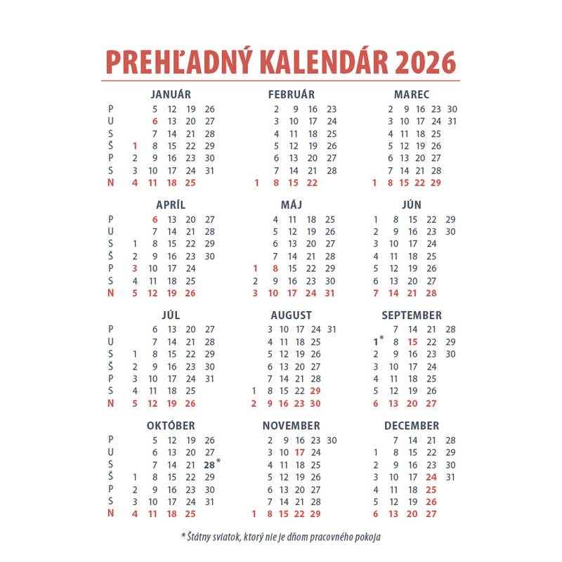 Stolový Minikalendár 2026 Stolový Minikalendár 2026