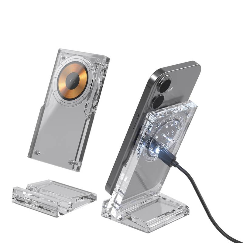Magnetický bezdrôtový nabíjací stojan Magcharge 15W, transparentná Magnetický bezdrôtový nabíjací stojan Magcharge 15W, transparentná