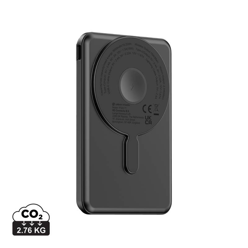 Magnetická powerbanka Urban Vitamin Redwood 5v1 5000mAh 20W, černá Magnetická powerbanka Urban Vitamin Redwood 5v1 5000mAh 20W, černá