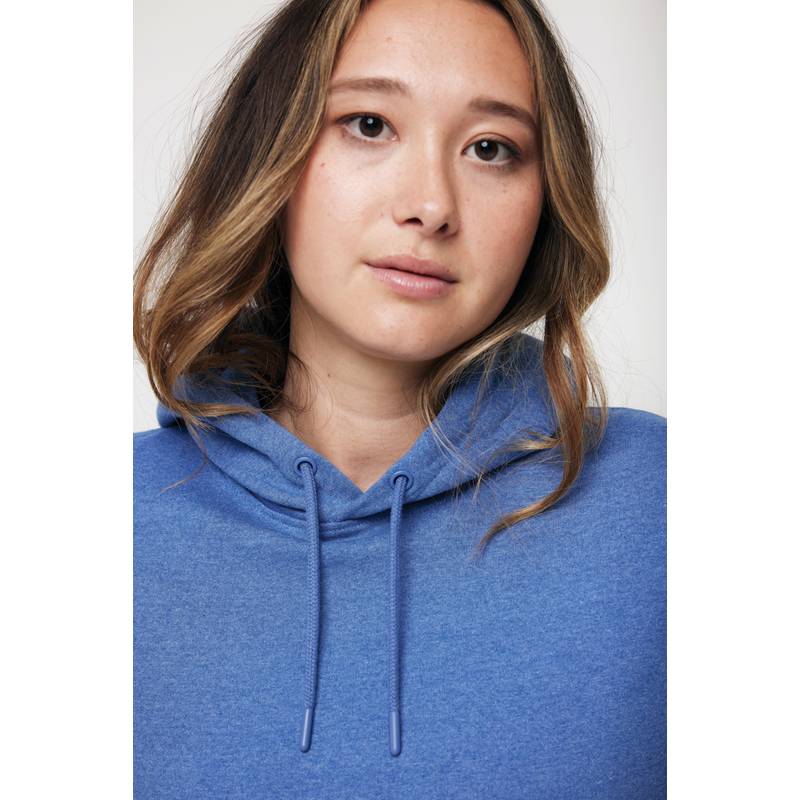 Nebarvená mikina s kapucí Iqoniq Torres z recykl. bavlny, modrá Heather Nebarvená mikina s kapucí Iqoniq Torres z recykl. bavlny, modrá Heather