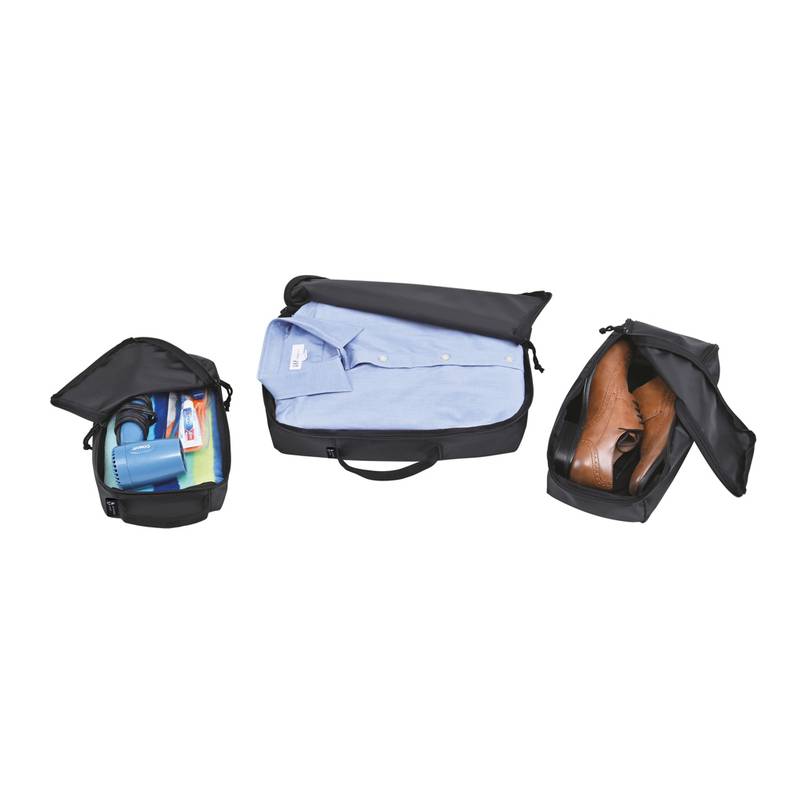 Súprava cestovných organizérov Renew z rPET AWARE™, čierna Súprava cestovných organizérov Renew z rPET AWARE™, čierna