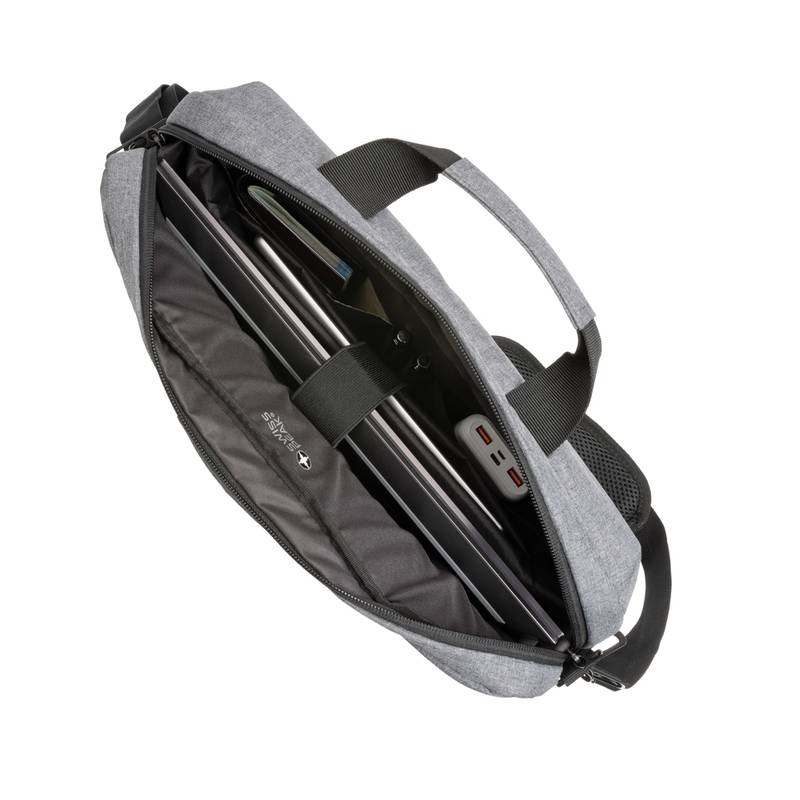 "RFID brašna na 15,6"" notebook Swiss Peak z RPET AWARE™, šedá" "RFID brašna na 15,6"" notebook Swiss Peak z RPET AWARE™, šedá"