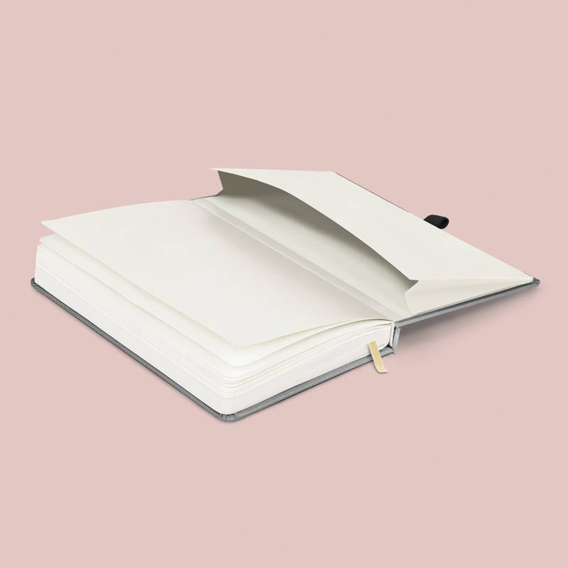 NOTIQUE Notes Balacron, strieborný, linajkovaný, 15 x 21 cm NOTIQUE Notes Balacron, strieborný, linajkovaný, 15 x 21 cm