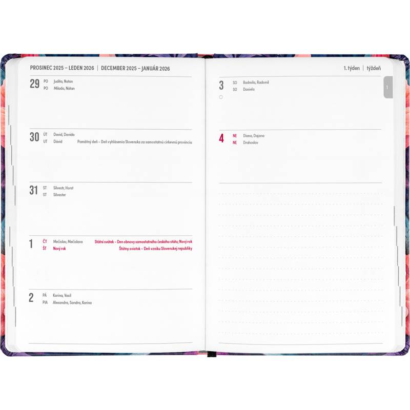 NOTIQUE Špirálový 18-mesačný diár Petito – Kytica 2025/2026, 11 x 17 cm NOTIQUE Špirálový 18-mesačný diár Petito – Kytica 2025/2026, 11 x 17 cm