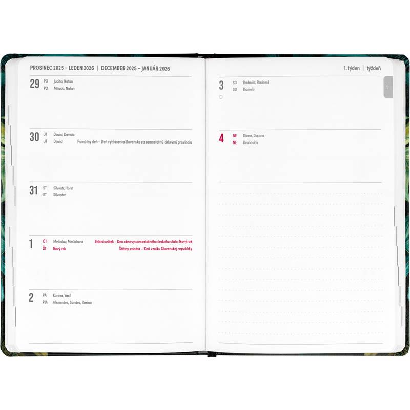 NOTIQUE Špirálový 18-mesačný diár Petito – Monstera 2025/2026, 11 x 17 cm NOTIQUE Špirálový 18-mesačný diár Petito – Monstera 2025/2026, 11 x 17 cm