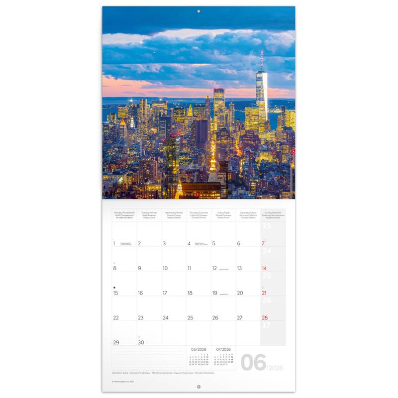 NOTIQUE Poznámkový kalendář New York 2026, 30 x 30 cm NOTIQUE Poznámkový kalendář New York 2026, 30 x 30 cm